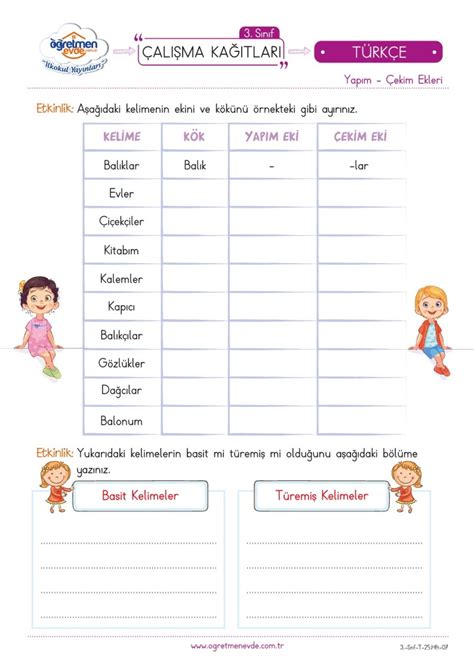 6 sınıf türkçe yapım ekleri ve çekim ekleri konu anlatımı